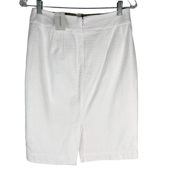 Banana Republic Skirt White Pencil Lined 4 Textured New - Picture 2 of 11